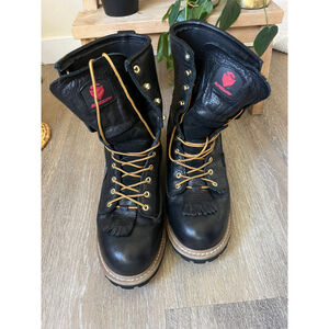 Sureway Black Leather Western Lacer Boots us men 13